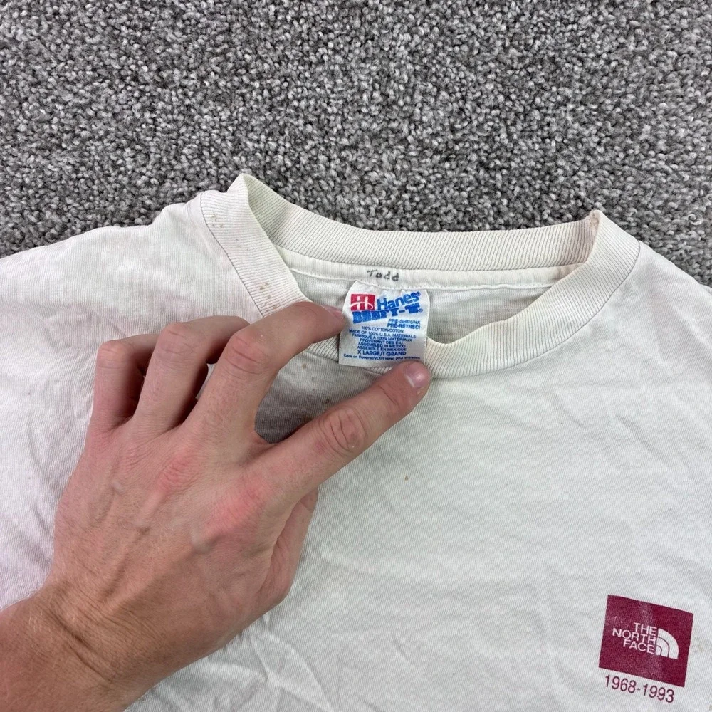Vintage The North Face Shirt Mens XL White 25th Anniversary 1993 Long Sleeve